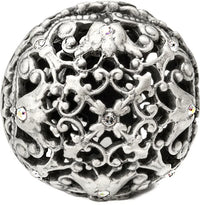 Juliane Grace large knob full round with 13 Swarovski Clear Crystals in Satin. 143-11C