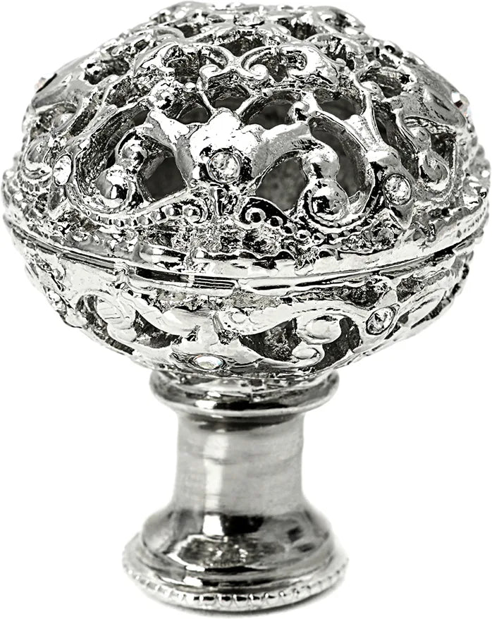 Juliane Grace large knob full round with 13 Swarovski Clear Crystals in Platinum. 143-24C