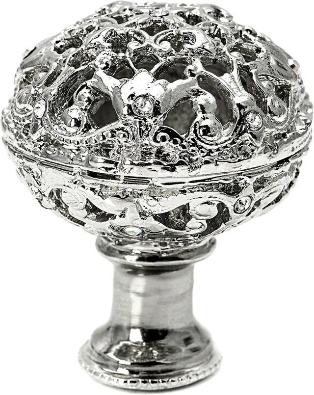 Juliane Grace large knob full round with 13 Swarovski Clear Crystals in Platinum. 143-24C