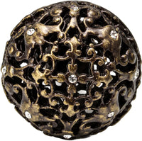 Juliane Grace large knob full round with 13 Swarovski Clear Crystals in Antique Brass. 143-3C