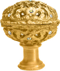 Juliane Grace large knob full round with 13 Swarovski Clear Crystals in Gilded Mercury. 143-8C