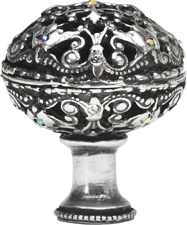 Juliane Grace large knob full round with 17 Swarovski Clear & Aurore Boreale Crystals 143-9CAB
