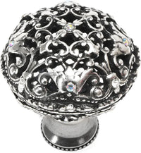 Juliane Grace large knob full round with 17 Swarovski Clear & Aurore Boreale Crystals 143-9CAB