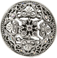 Juliane Grace large knob with 17 Swarovski Clear Crystals in Satin. 146-11C