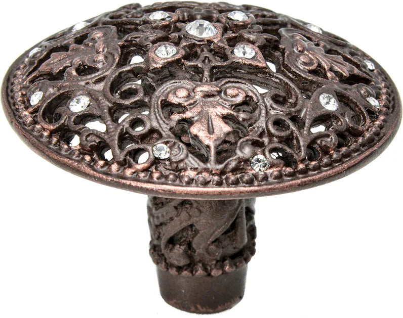 Juliane Grace large knob with 17 Swarovski Clear Crystals 146-22C