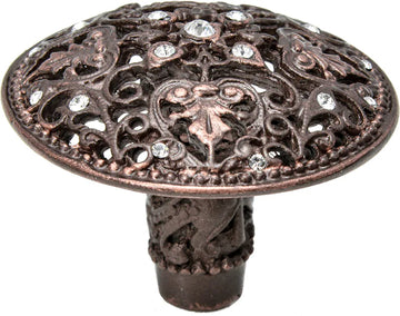 Juliane Grace large knob with 17 Swarovski Clear Crystals 146-22C