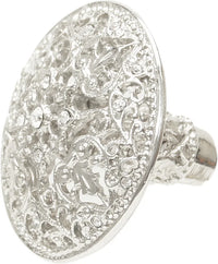 Juliane Grace large knob with 17 Swarovski Clear Crystals in Platinum. 146-24C