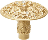 Juliane Grace large knob with 17 Swarovski Clear Crystals in Soft Gold. 146-27C