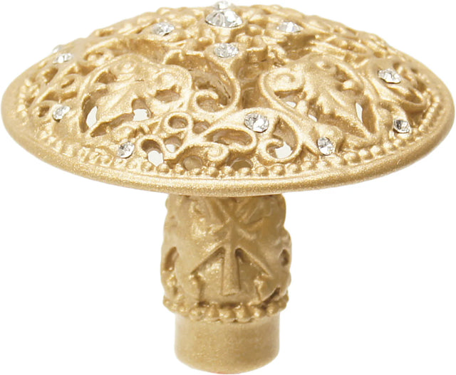 Juliane Grace large knob with 17 Swarovski Clear Crystals in Soft Gold. 146-27C
