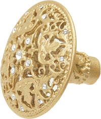 Juliane Grace large knob with 17 Swarovski Clear Crystals in Soft Gold. 146-27C