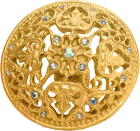 Juliane Grace large knob with 17 Swarovski Clear Crystals in Gilded Mercury. 146-8C