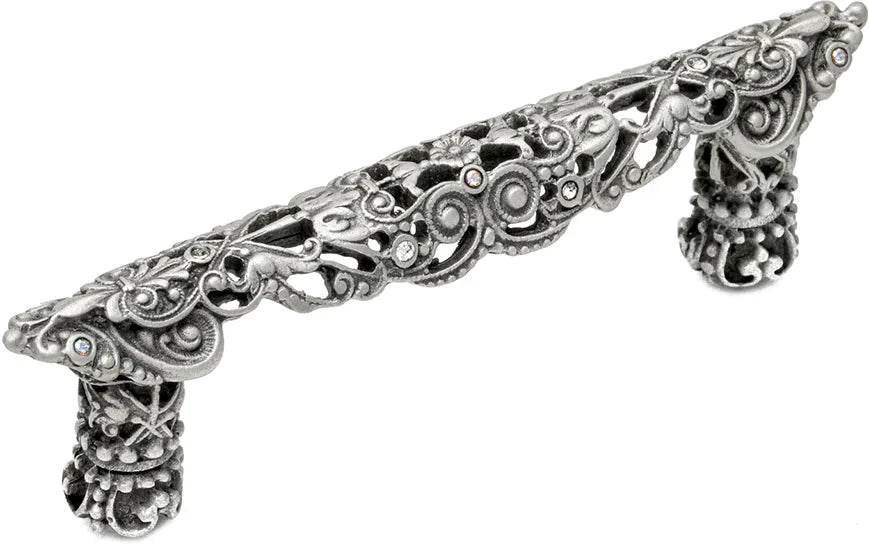 Juliane Grace 3'' cc pull with 12 Swarovski Clear & Aurore Boreale Crystals 147-11CAB