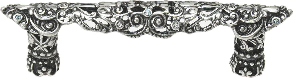 Juliane Grace 3'' cc pull with Clear & Aquamarine Swarovski crystals in Chalice. 147-9