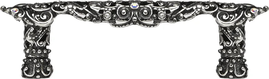Juliane Grace 3'' cc pull with 12 Swarovski Clear & Aurore Boreale Crystals 147-9CAB