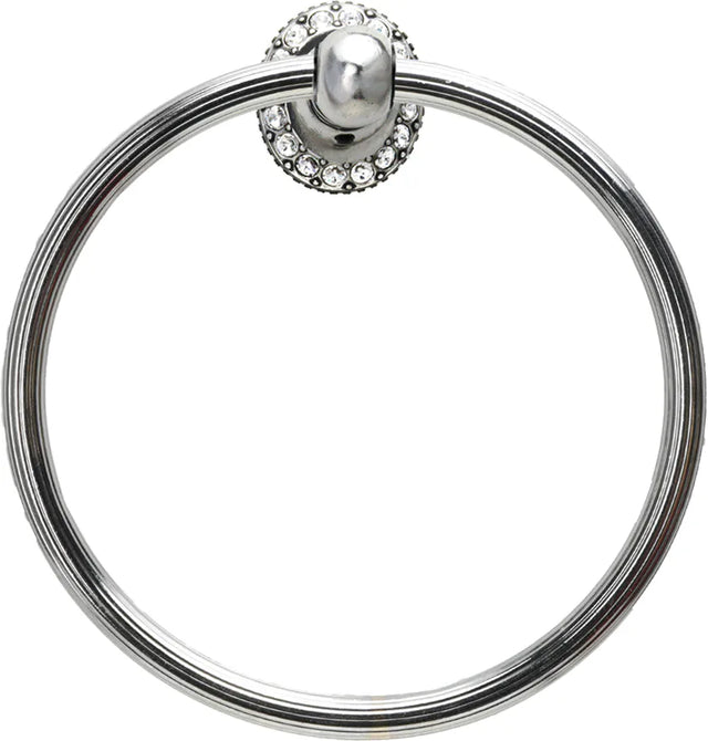 Caché full swing towel reeded ring with Swarovski Clear Crystals 1716R-9C