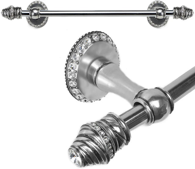 Caché II 16'' cc towel bar with 80 rivoli Swarovski Clear Crystals with 5/8'' smooth center 1810-9C