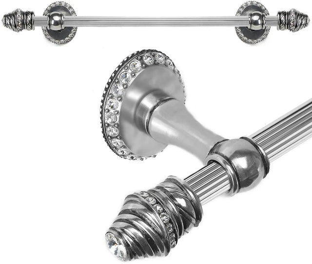 Caché II towel bar with Swarovski Crystals Reeded Center 1810/1811/1812/1813