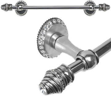 Caché II 24'' cc towel bar with 80 rivoli Swarovski Clear Crystals with 5/8'' smooth center 1811-9C