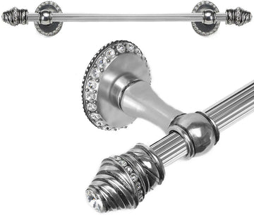 Caché II 32'' cc towel bar with 80 rivoli Swarovski Clear Crystals with 5/8'' reeded center 1812R-9C