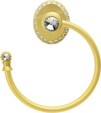Cache Carpe Diem 1835R-8C Gilded Mercury swing towel reeded ring left w/ Swarovski Crystals 1835R-8C