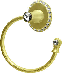 Cache Carpe Diem 1836R-8C Gilded Mercury swing towel reeded ring right w/ Swarovski Crystals 1836R-8C