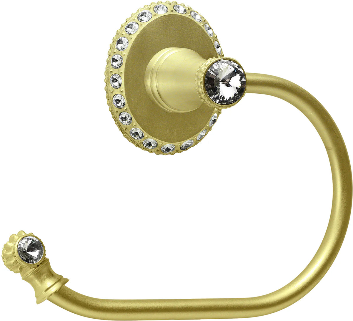 Caché II swing tissue smooth ring left with Swarovski Clear Crystals 1840-8C