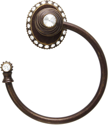 Caché ll large swing towel ring left with 42 rivoli Swarovski Clear Crystals 1847
