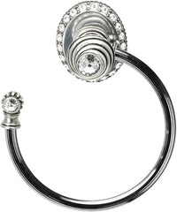 Cache Caché ll large swing towel reeded ring left with 42 rivoli Swarovski Clear Crystals 1847R-9C