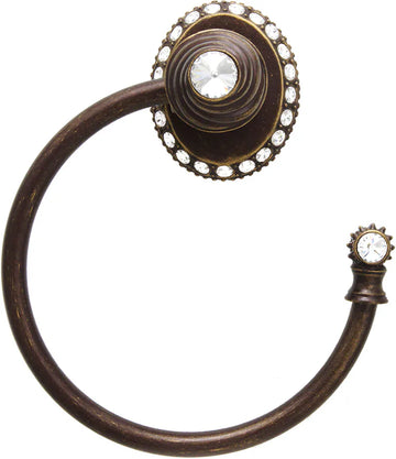 Caché ll large swing towel ring right with 42 rivoli Swarovski Clear Crystals 1848