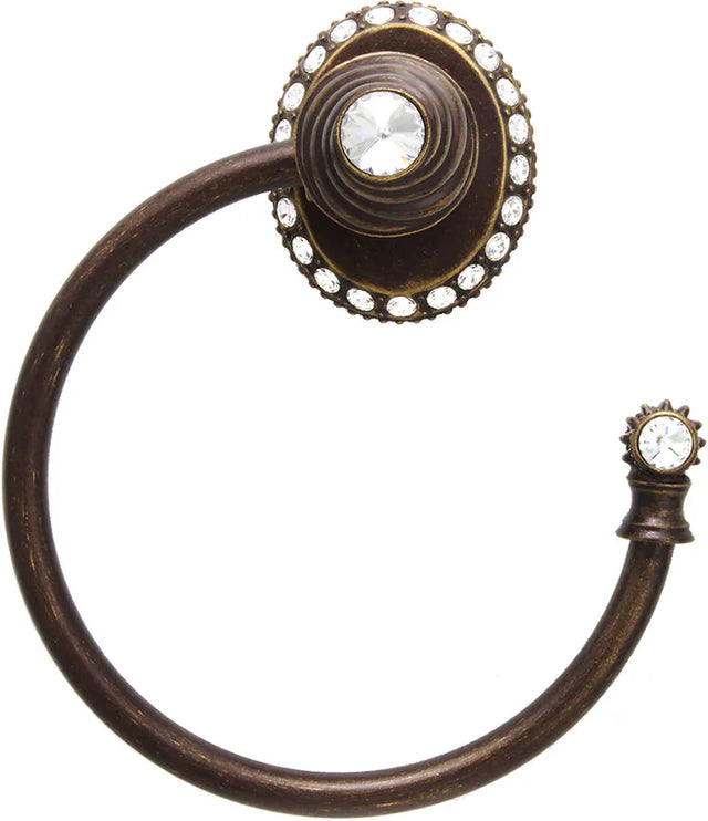 Caché ll large swing towel ring right with 42 rivoli Swarovski Clear Crystals 1848