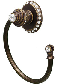 Cache Caché ll large swing towel reeded ring right with 42 rivoli Swarovski Clear Crystals 1848R-3C