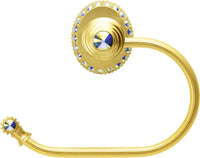 Cache Caché ll large swing tissue reeded ring left with 42 rivoli Swarovski Aurore Boreale Crystals 1852R-8AB