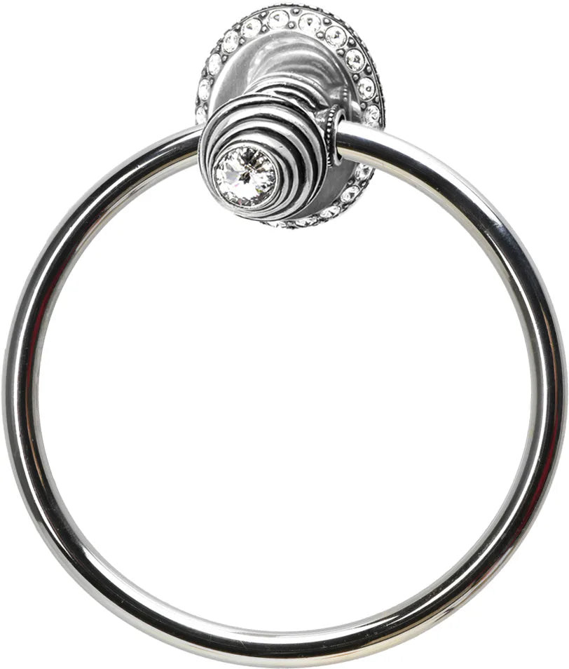 Caché ll full swing towel smooth ring right with Swarovski Clear Crystals 1856-9C