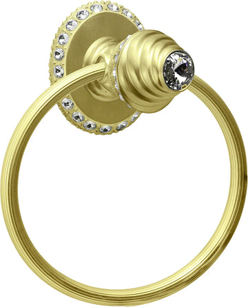 Caché ll full swing towel reeded ring right with Swarovski Clear Crystals 1856R-8C