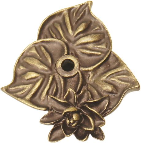 In The Garden Carpe Diem Antique Brass Triple lily pad back plate 2548-3