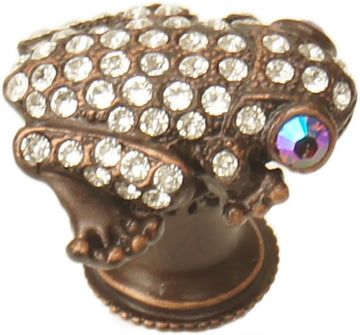 In The Garden Carpe Diem Frog knob with Swarovski Crystals 2581
