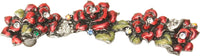 In The Garden Carpe Diem Rose 4'' cc pull with Swarovski Clear Crystals & Ruby Red Glaze 2958