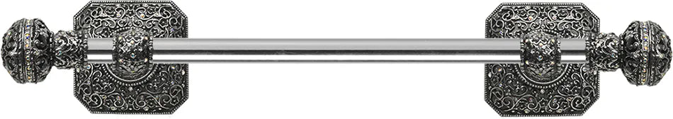 Juliane Grace 16'' cc towel bar with 350 Swarovski Clear & Aurore Boreale Crystals with 5/8'' smooth center 4050-9CAB