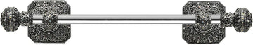 Juliane Grace 16'' cc towel bar with 350 Swarovski Clear & Aurore Boreale Crystals with 5/8'' smooth center 4050-9CAB