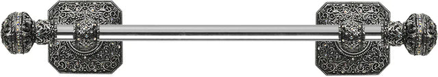 Juliane Grace 16'' cc towel bar with 350 Swarovski Clear & Aurore Boreale Crystals with 5/8'' smooth center 4050-9CAB