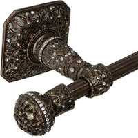 Juliane Grace 16'' cc towel bar with 350 Swarovski Clear Crystals with 5/8'' reeded center 4050R-3C