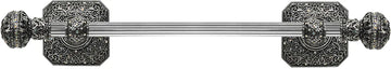 Juliane Grace 16'' cc towel bar with 350 Swarovski Clear & Aurore Boreale Crystals with 5/8'' reeded center 4050R-9CAB