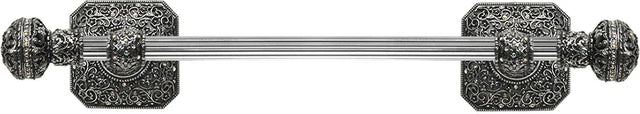 Juliane Grace 16'' cc towel bar with 350 Swarovski Clear & Aurore Boreale Crystals with 5/8'' reeded center 4050R-9CAB