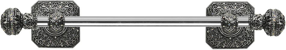 Juliane Grace 24'' cc towel bar with 350 Swarovski Clear & Aurore Boreale Crystals with 5/8'' smooth center 4051-9CAB