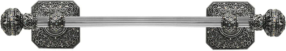 Juliane Grace 24'' cc towel bar with 350 Swarovski Clear & Aurore Boreale Crystals with 5/8'' reeded center 4051R-9CAB