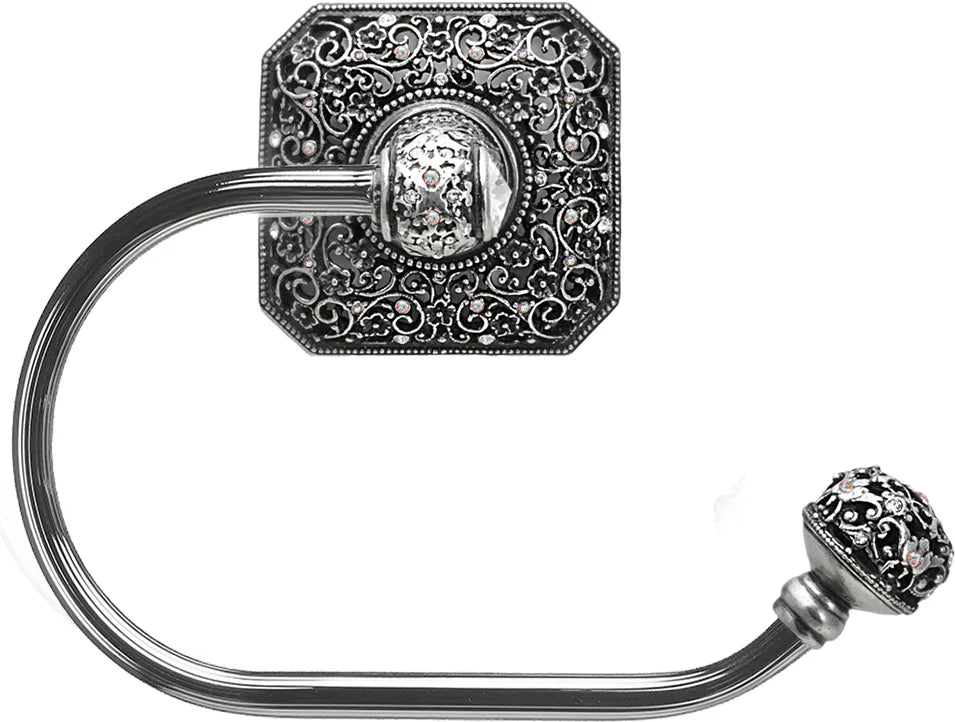 Juliane Grace swing tissue reeded ring right with 131 Swarovski Clear & Aurore Boreale Crystals 4057R-9CAB