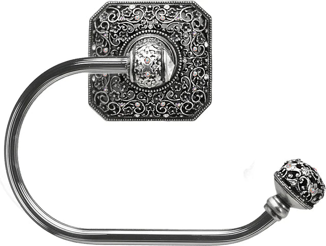 Juliane Grace swing tissue reeded ring right with 131 Swarovski Clear & Aurore Boreale Crystals 4057R-9CAB