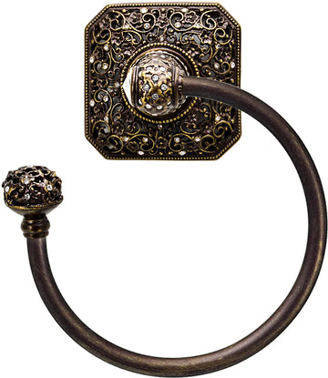 Juliane Grace swing towel ring left with Swarovski Crystals Smooth Center 4058
