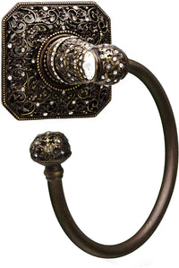 Juliane Grace swing towel reeded ring left with 131 Swarovski Clear Crystals 4058-3C