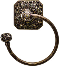 Juliane Grace swing towel ring left with Swarovski Crystals Reeded Center 4058